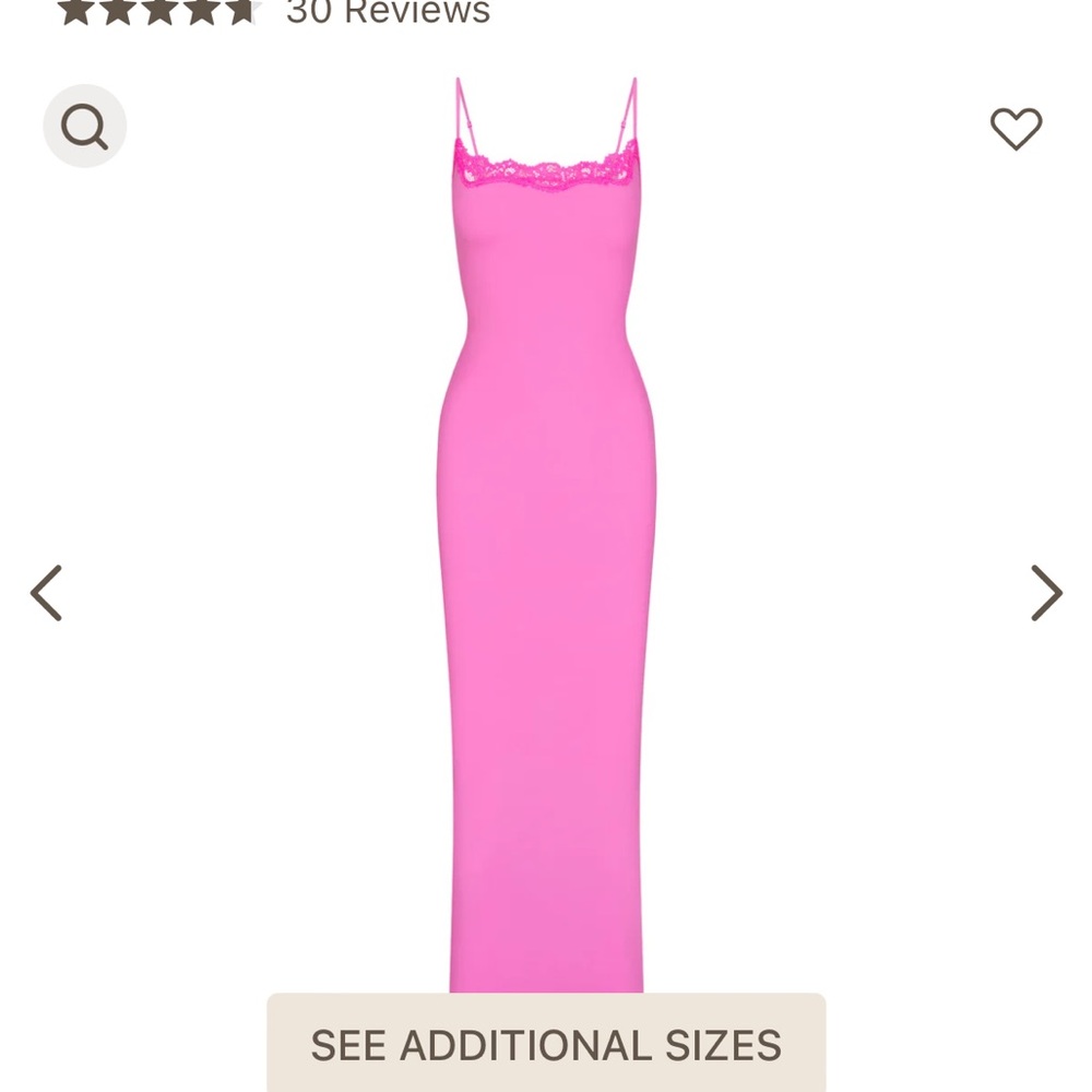 Skims Long Slip Dress with Lace